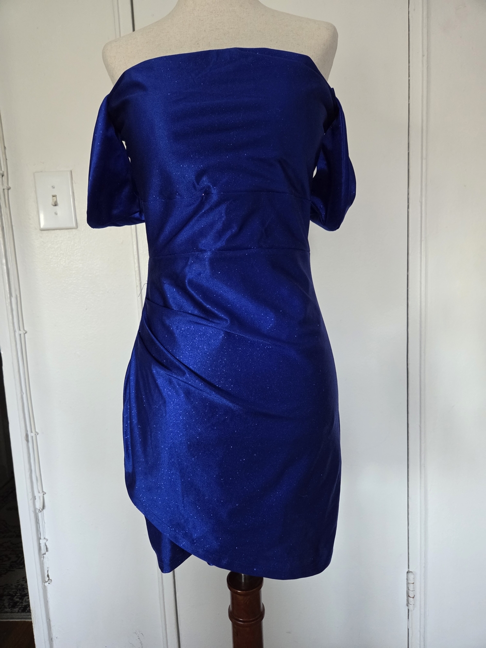 Windsor One-Shoulder Royal Blue Sparkle Cocktail Dress